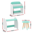Keezi Kids Bookshelf 2 In 1 Table Chair Set Bookcase Toys Shelves Children Organiser - RnR Galore