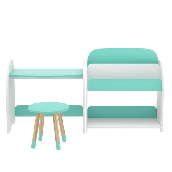 Keezi Kids Bookshelf 2 In 1 Table Chair Set Bookcase Toys Shelves Children Organiser - RnR Galore