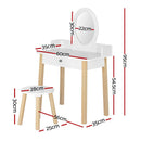 Keezi Kids Dressing Table Chair Set Wooden Leg Vanity Makeup Drawer Mirror - RnR Galore