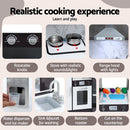 Keezi Kids Kitchen Play Set Wooden Pretend Cooking Playset w/Sounds Lights Black - RnR Galore