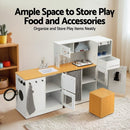 Keezi Kids Kitchen Playset 2 - Piece Wooden Pretend Play Coffee Maker Toy 80CM White - RnR Galore