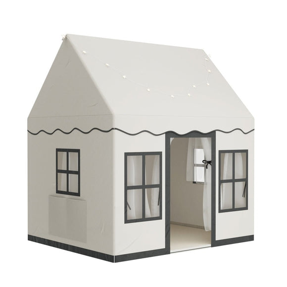 Keezi Kids Play Tent Playhouse Castle with String Lights Floor Mat Side Pocket - RnR Galore