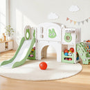 Keezi Kids Slide Swing Set Ball Hoop Rings Football Outdoor Toys Green - RnR Galore