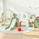 Keezi Kids Slide Swing Set Basketball Hoop Ring Football Outdoor Toys 140cm Green - RnR Galore