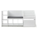 Keezi Kids Storage Unit Bookshelf Toy Box Organiser Bench Seat Cabinet 170cm White - RnR Galore