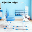 Keezi Kids Study Desk Chair Set Adjustable Ergonomic Table LED Lamp Blue - RnR Galore