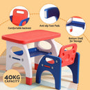 Keezi Kids Table and Chair Set HDPE Toddler Activity Play Set Orange/Yellow - RnR Galore