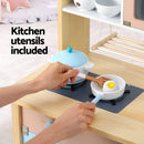 Keezi Kids Wooden Pretend Kitchen Play Sets Cooking Toys Pot Pan Bowls Oven Dishwasher 80CM Blue - RnR Galore