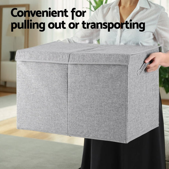 Keezi Large Toy Box Chest Storage with Flip-Top Lid Foldable Organizer Bins Grey - RnR Galore