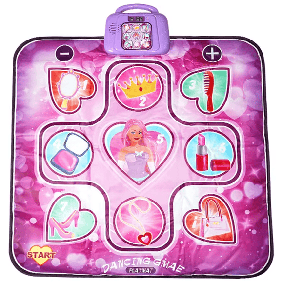 Kids Electronic Dance Mat Princess Theme Musical Rhythm Game with LED Lights Adjustable Volume Non - Slip Floor Playmat for Girls Age 3+ - RnR Galore