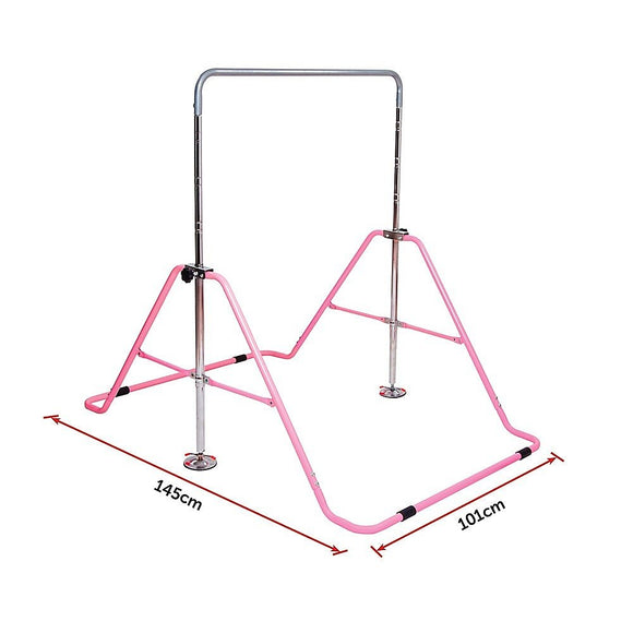 Kids Gymnastics Bars Training Horizontal Bar Monkey Kip Bar Pink - RnR Galore