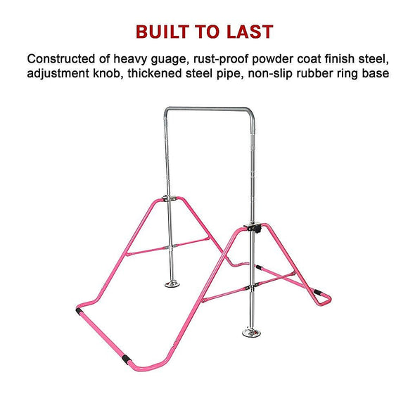 Kids Gymnastics Bars Training Horizontal Bar Monkey Kip Bar Pink - RnR Galore
