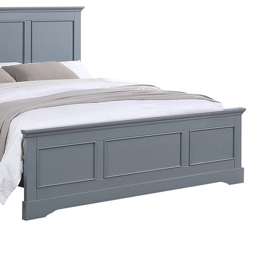 King Bed Frame in Solid Wood with Slats Support in Grey colour - RnR Galore