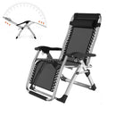 Kingsize Outdoor Folding Reclining Garden Beach Chair Sun Lounger Deck Recliner Silver Color - RnR Galore