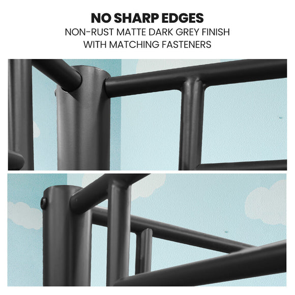 Kingston Slumber 2in1 Single Metal Bunk Bed Frame, with Modular Design, Dark Matte Grey - RnR Galore