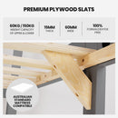 Kingston Slumber Bunk Bed Triple Wooden Single Over Double Beds for Kids, Solid Pine Wood, Convertible Design, Grey - RnR Galore