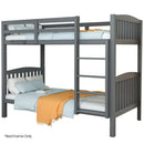 Kingston Slumber Single Bunk Bed Frame Solid Pine Wood Timber, Modular Design, Grey - RnR Galore