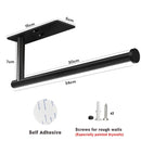Kitchen Paper Holder Under Cabinet Wall Mount Adhesive Paper Towel Holder Rectangle Black - RnR Galore