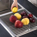 Kitchen Roll - Up Dish Drying Rack Foldable Drainer Over Sink 304 - Stainless Steel(Medium:47*30cm) - RnR Galore