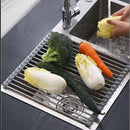 Kitchen Roll - Up Dish Drying Rack Foldable Drainer Over Sink 304 - Stainless Steel(Medium:47*30cm) - RnR Galore