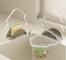 Kitchen Sink Filter Rack with 100 12cm*15cm Mesh Bags, Foldable Food Waste Strainer, Multi - functional Drain Basket（white） - RnR Galore