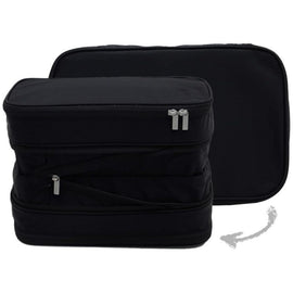 L Black Durable & Expandable Travel Packing Cube - Tear - Resistant & Water - Repellent Clothing Organizer with Double Zippers - RnR Galore