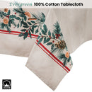 Ladelle 100% Cotton Evergreen Festive Christmas Holiday Tablecloth 150 x 230 cm - RnR Galore