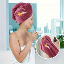 Ladies' Soft Quick - Dry Shower Cap Towel - Delicate Embroidery, Essential for a Refreshing Bath（violet） - RnR Galore