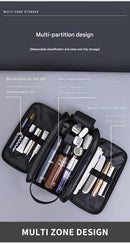 Large Capacity PU Leather Toiletry Bag - Multi - Compartment Dopp Kit & Cosmetic Organizer(black) - RnR Galore