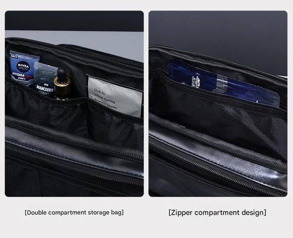 Large Capacity PU Leather Toiletry Bag - Multi - Compartment Dopp Kit & Cosmetic Organizer(Brown) - RnR Galore