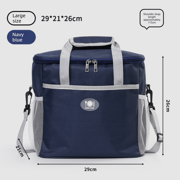 Large Insulated Cooler Bag Thermal Lunch Tote 16L Capacity with Adjustable Shoulder Strap for Picnics Camping & Work Navy Blue - RnR Galore