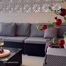 Large Modular Outdoor Ottoman Lounge Set in Black - RnR Galore