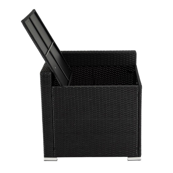 Large Modular Outdoor Ottoman Lounge Set in Black - RnR Galore