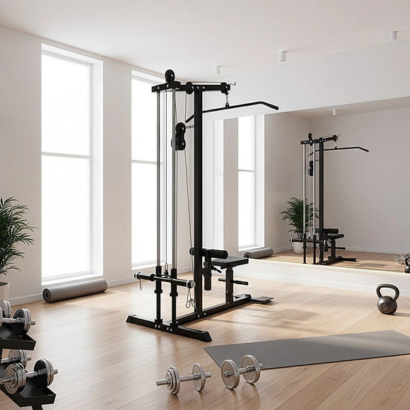 Lat Pulldown Low Row Fitness Machine – Home Gym Strength Trainer - RnR Galore