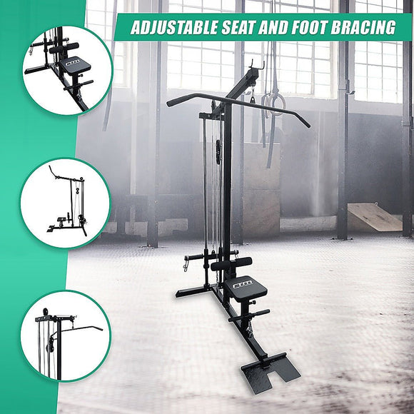 Lat Pulldown Low Row Fitness Machine – Home Gym Strength Trainer - RnR Galore