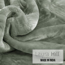 Laura Hill 600 - GSM Mink Blanket Queen Size Double - Sided Soft Plush Bed Faux Throw Rug 220 X 240cm Sage - RnR Galore