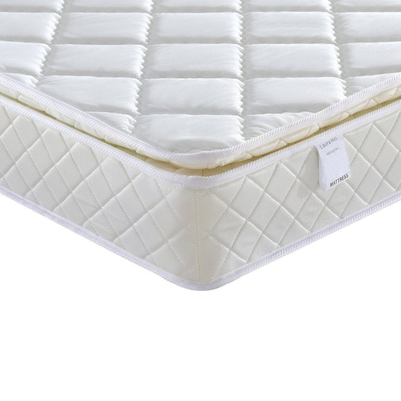 Laura Hill Mattress Queen Size Pillow Top Pocket Spring High Density Foam 22cm - RnR Galore