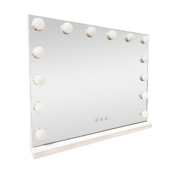 LED Beauty Mirror with 14 Bulbs, Colour Settings, USB A and USB C, White, 50 × 42cm - RnR Galore