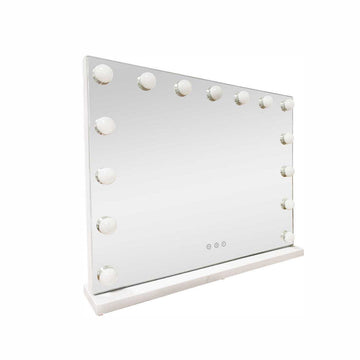 LED Beauty Mirror with 15 Bulbs, Colour Settings, USB A and USB C, White, 58 × 48cm - RnR Galore
