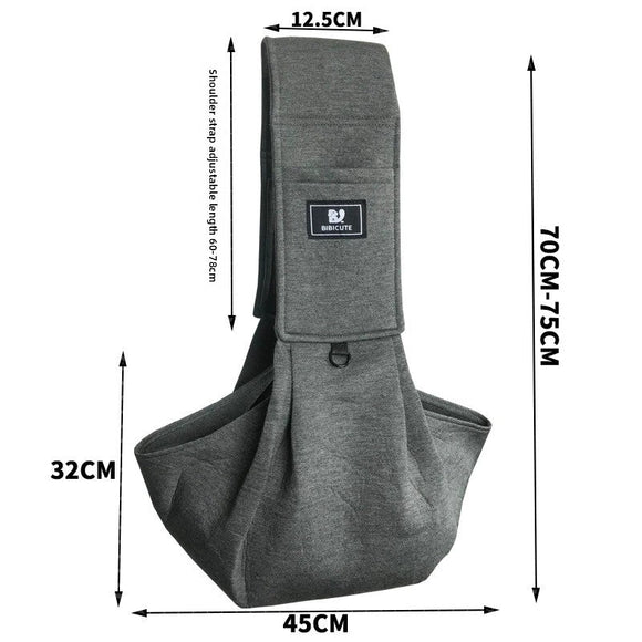 Light Grey Adjustable Pet Carrier Sling Bag - Comfortable Wide Shoulder Strap Crossbody Tote for Cats and Small Dogs (Up to 13 lbs) - RnR Galore