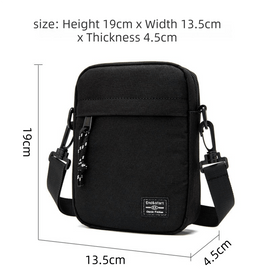 Light Grey Mini Streetwear Oxford Cloth Crossbody Bag - Ultra - Light (200g) Fashion Sling Pack, Fits 8 - inch Tablet - RnR Galore