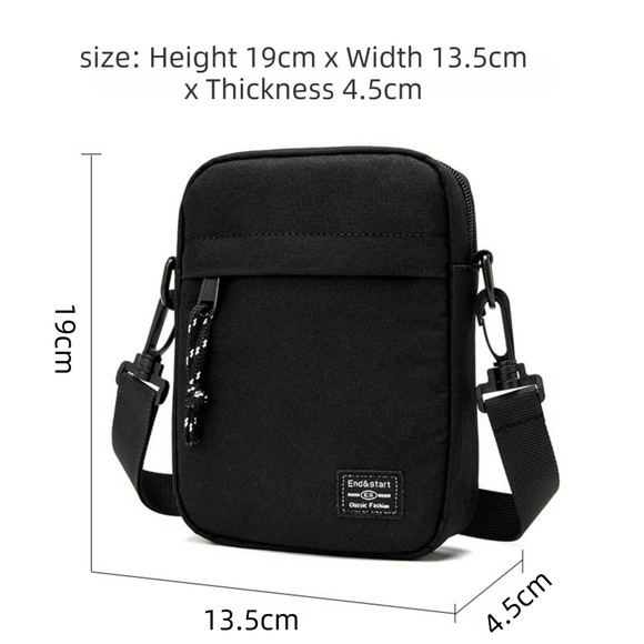 Light Grey Mini Streetwear Oxford Cloth Crossbody Bag - Ultra - Light (200g) Fashion Sling Pack, Fits 8 - inch Tablet - RnR Galore