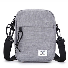 Light Grey Mini Streetwear Oxford Cloth Crossbody Bag - Ultra - Light (200g) Fashion Sling Pack, Fits 8 - inch Tablet - RnR Galore