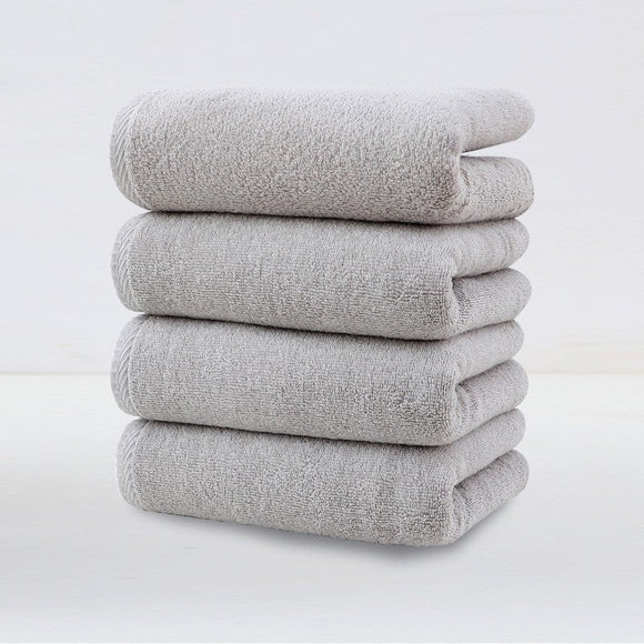 Light Grey Plush Cotton Hand Towel Set (4 - Pack) - Ultra Soft, Absorbent & Quick - Drying Face Towels for Bathroom - RnR Galore