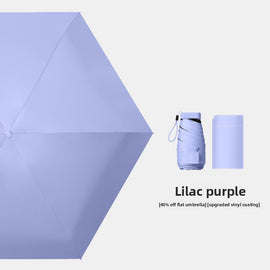 Lilac purple Compact Mini Travel Umbrella UPF50+ UV Protection Waterproof 6 - Fold Flat Design Lightweight Sun & Rain Parasol for Handbag - RnR Galore