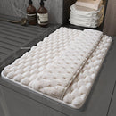 Luxury Plush Memory Foam Bath Mat with Foot Drying Panel - Super Absorbent & Non - Slip Bathroom Rug(Checkered beige) - RnR Galore