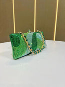 Luxury Rose red Rhinestone Evening Clutch Bag Women Crystal Sparkle Formal Purse with Chain Strap for Wedding Party Prom - RnR Galore
