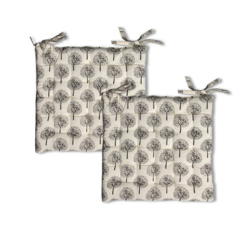 Lylac Homewares Tree of Life Set of 2 Cotton Chair Pads Natural - RnR Galore