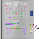 Magnetic Acrylic Fridge Calendar & Memo Board Set - Dry Erase Planner with Markers & Eraser(43*30cm 3mm) - RnR Galore