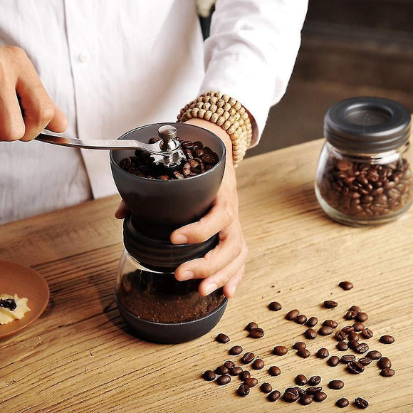 Manual Coffee Grinder - Glass Storage Jar Hand Mill Kitchen Coffee Gadgets - RnR Galore